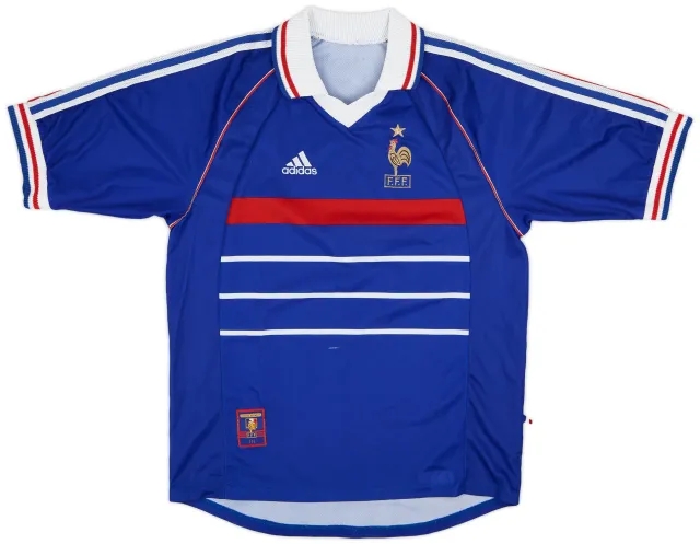 adidas France Mens SS Home Shirt 1998