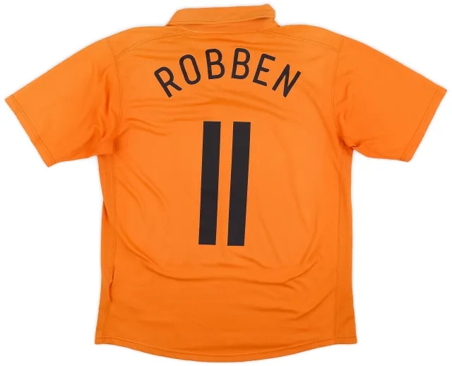 Nike 2006-08 Netherlands Home Shirt Robben #11 - 7/10 - (S)