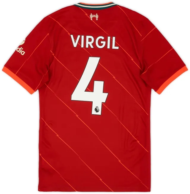 Nike 2021-22 Liverpool Home Shirt Virgil #4 - 9/10 - (S)