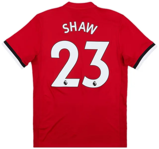 adidas 2017-18 Manchester United Home Shirt Shaw #23 - 8/10 - (S)