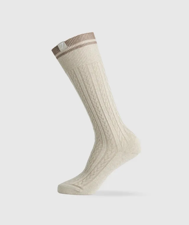 Gymshark Rest Day Cable Socks - Stone Brown