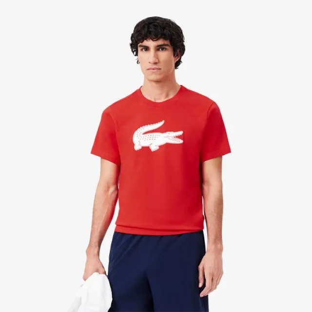 Lacoste Big Croc Logo Men T-Shirts - Red