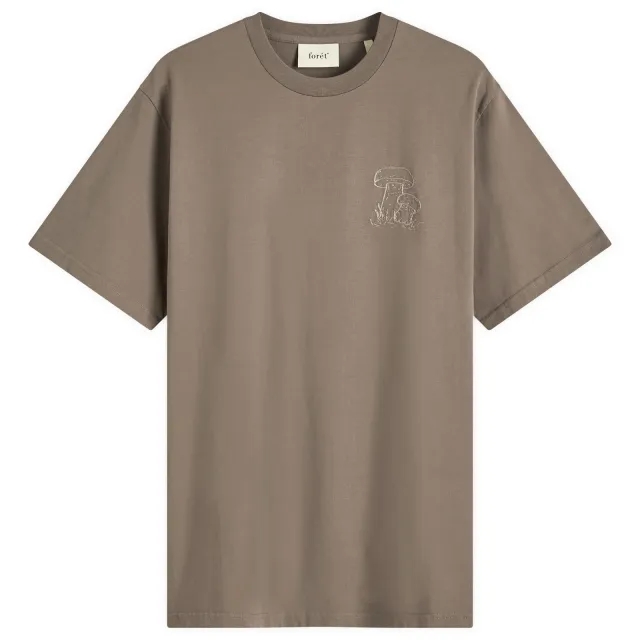 Foret forét Toad Organic Cotton T-Shirt, Cold Brown