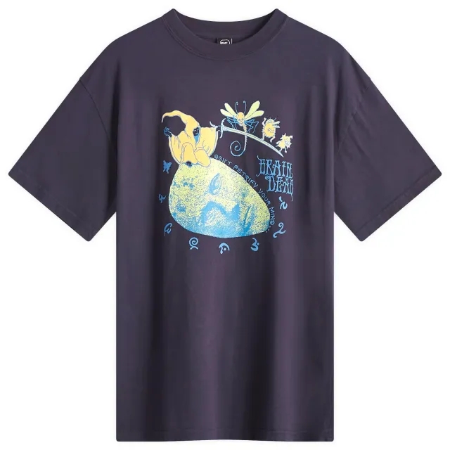 Brain Dead Men's Petrified Mind T-Shirt Navy