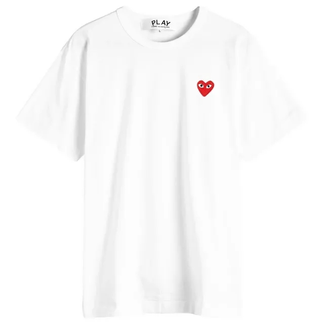 Comme des Garçons Play Men's Basic Logo T-Shirt White/Red