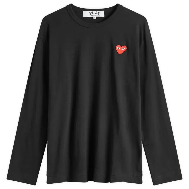 Comme des Garçons Play Men's Long Sleeve Basic Logo T-Shirt Black/Red