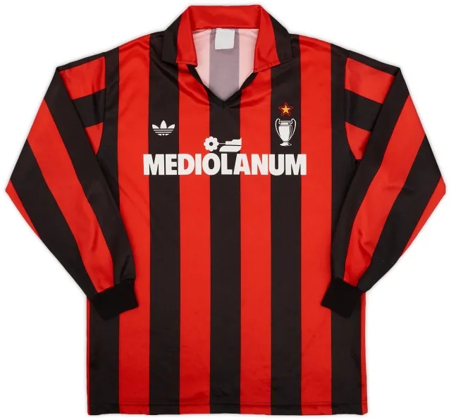 adidas 1990-91 AC Milan Basic Home L/S Shirt - 6/10 - (M)