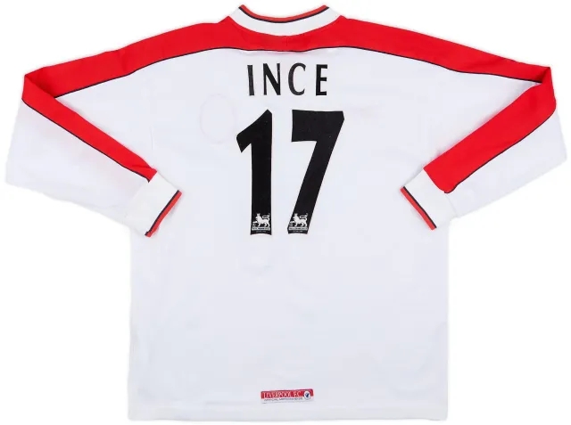 Reebok 1998-99 Liverpool Away L/S Shirt Ince #17 - 9/10 - (M)
