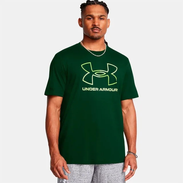 Men's  Under Armour  Foundation Short Sleeve Forest Green / Morph Green L