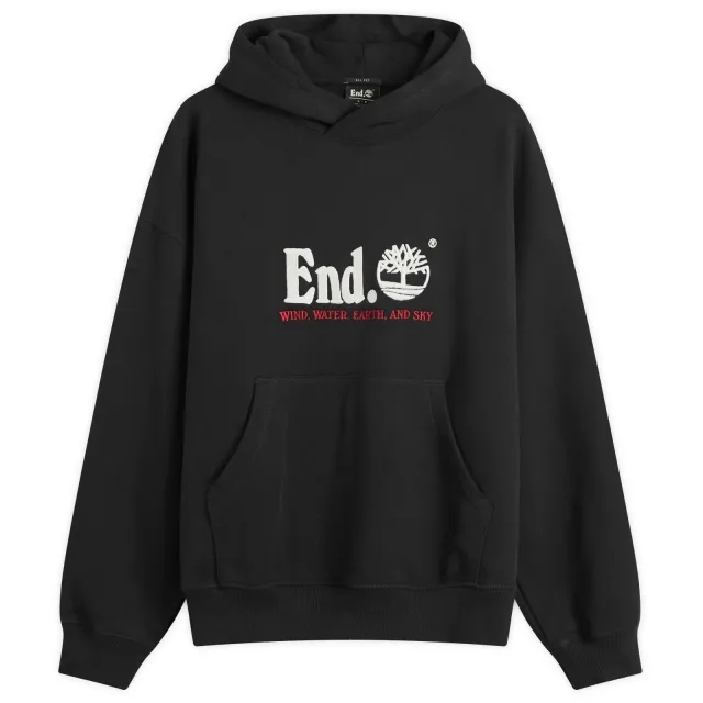 END. x Timberland Logo Hoodie Black