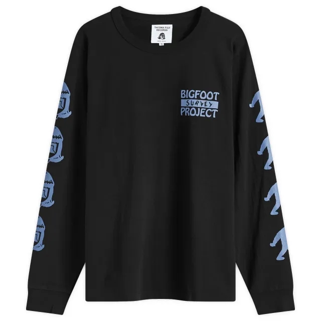 Nanga Men's x Tacoma Fuji Records Logo Long Sleeve T-Shirt Black