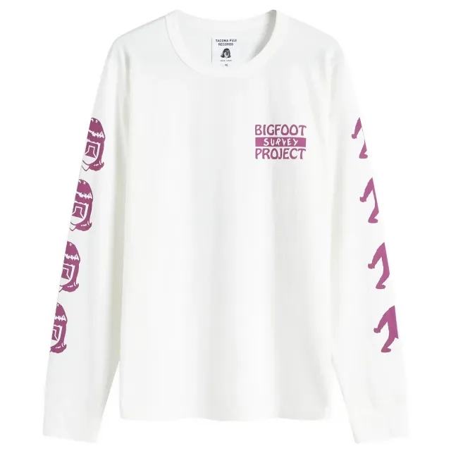 Nanga Men's x Tacoma Fuji Records Logo Long Sleeve T-Shirt White