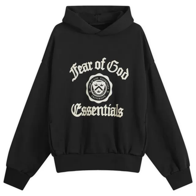 Fear of God ESSENTIALS Men's Heavy Fleece Vintage Shrunken Hoodie Black