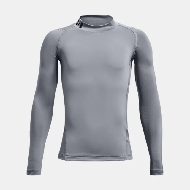 Under Armour Boys' HeatGear Mock Long Sleeve Steel / Black YXL (63 - 67 in)