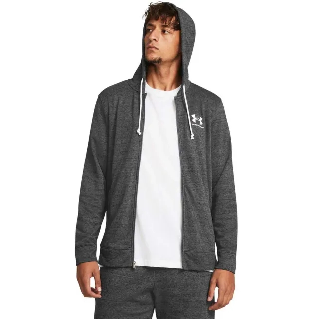 Men's  Under Armour  Rival Terry Full-Zip Castlerock Light Heather / Onyx White M