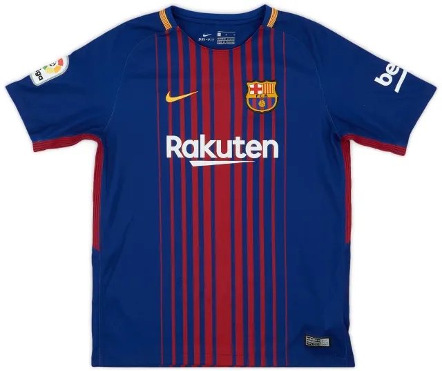 Nike 2017-18 Barcelona Home Shirt - 9/10 - (L.Boys)