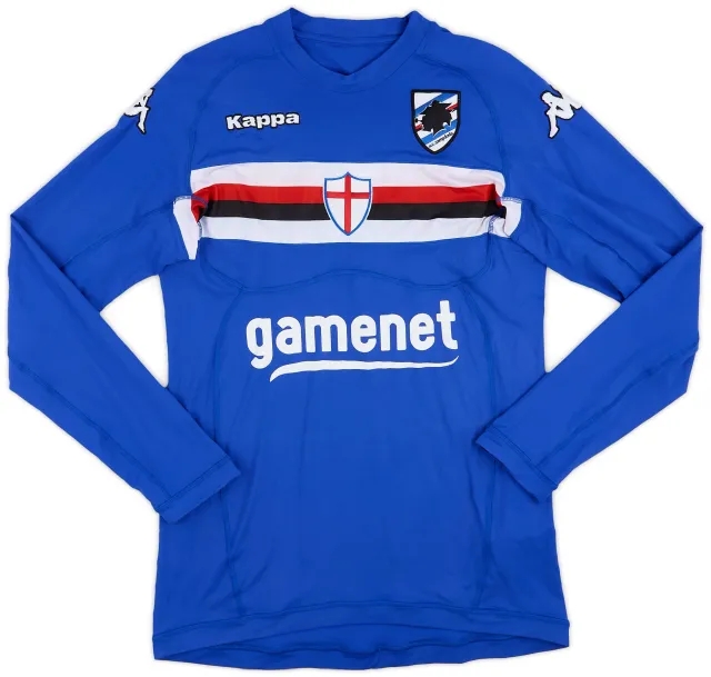 Kappa 2011-12 Sampdoria Home L/S Shirt #9 - 5/10 - (XL)