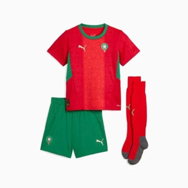 Puma Morocco Home Shirt 2024/25 Africa Cup Of Nations 2025 Mini-Kit Kids - ['Red']