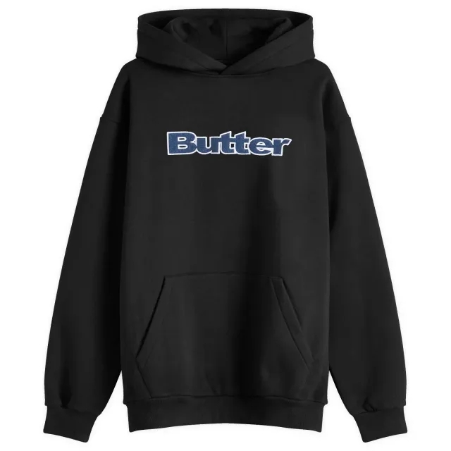 Butter Goods Men's Denim Logo Applique Hoodie Black
