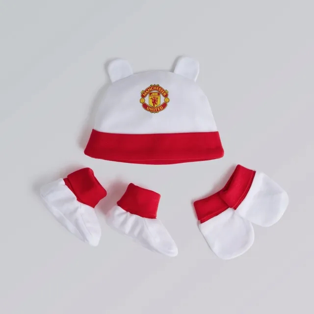 BRECREST Manchester United Baby Hat, Mittens & Socks Gift Set Multi