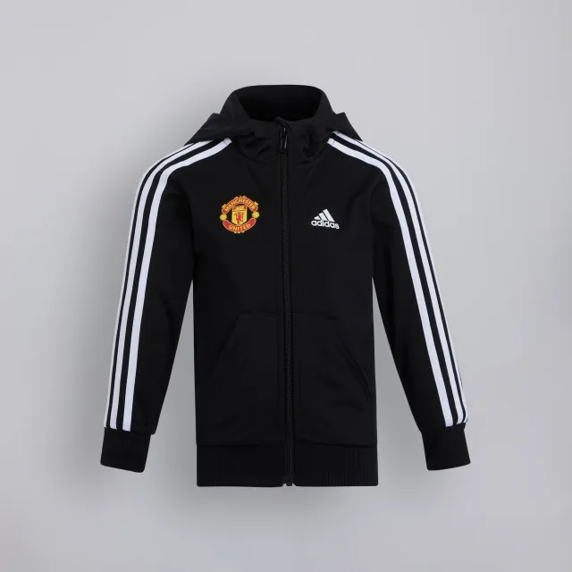 Manchester United x adidas Little Kids Essentials 3-Stripes Shiny Tracksuit Black