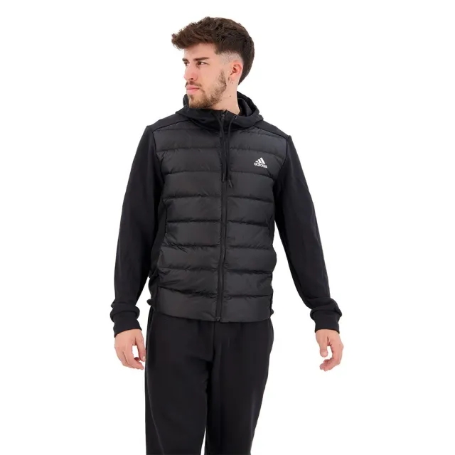 Manchester United x adidas Essentials Hybrid Down Hooded Jacket Black