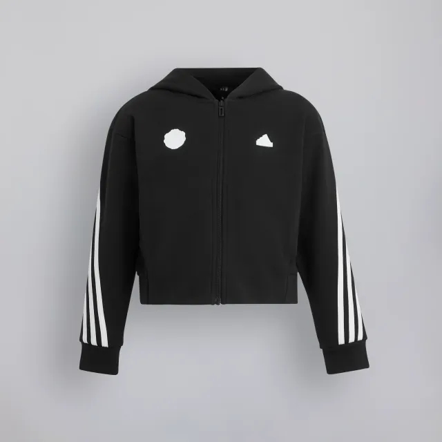 Manchester United x adidas Kids Future Icons 3-Stripes Full-Zip Hoodie Black