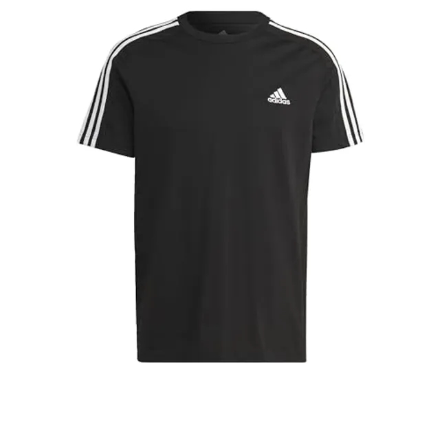 Manchester United x adidas Mens Essentials Single Jersey 3-Stripes T-Shirt Black