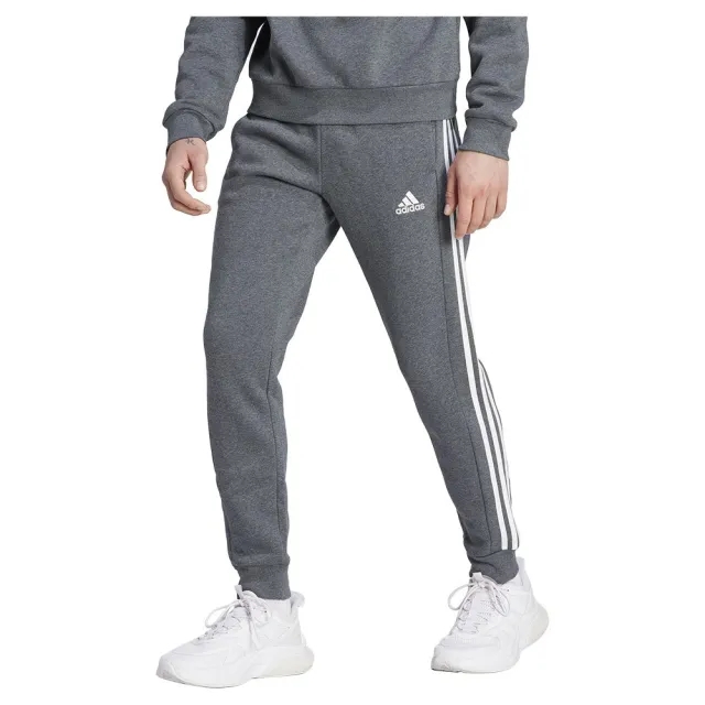 Manchester United x adidas Mens Essentials Fleece 3-Stripes Tapered Joggers Grey