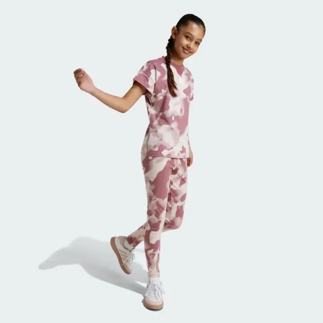 Manchester United x adidas Kids Future Icons Camo Print 7/8 Leggings Burgundy