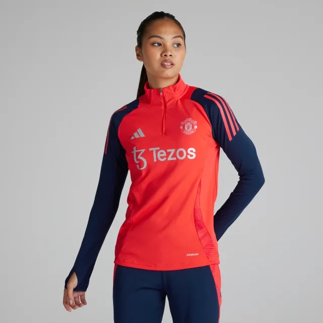 adidas Manchester United Womens Coaches Training Tiro 24 Training Top Red