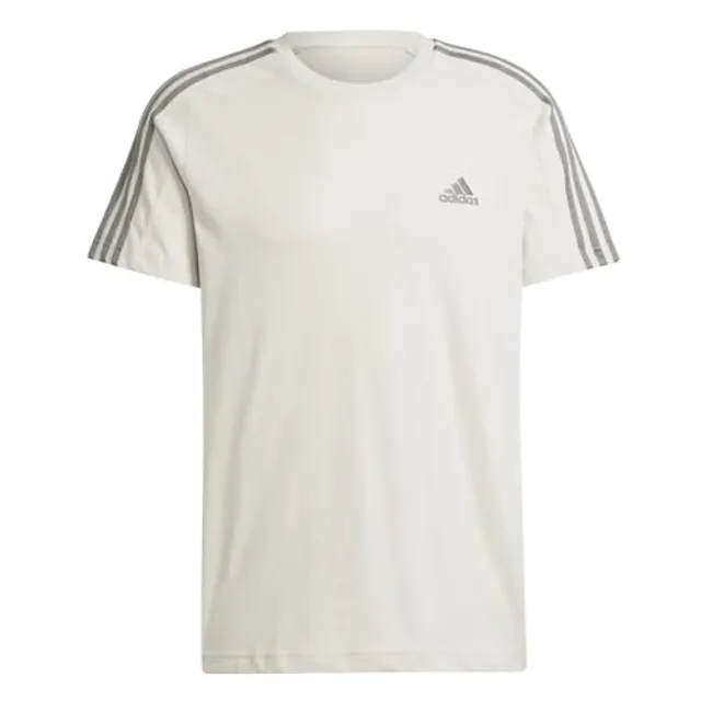 Manchester United x adidas Mens Essentials Single Jersey 3-Stripes T-Shirt Off White