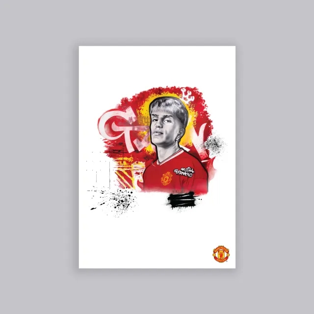 WUNDUR Manchester United Graffiti Garnacho A2 Poster