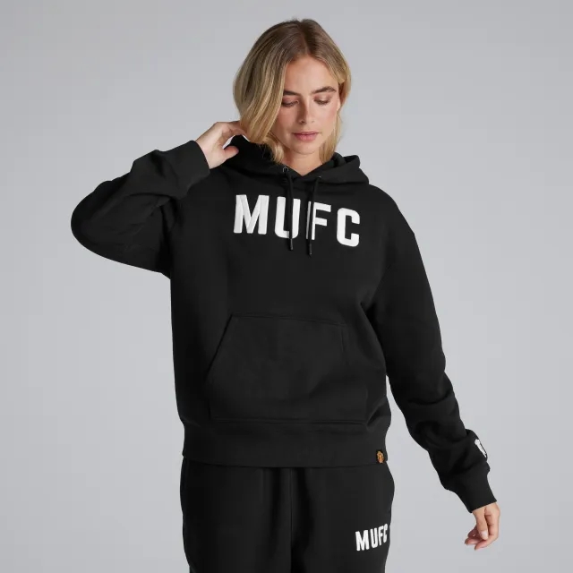 RAW Manchester United Womens MUFC Overhead Hoodie Black
