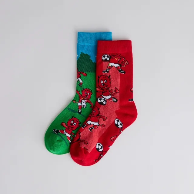 WIEBO Manchester United Kids Fred the Red Socks 2 Pack Multi