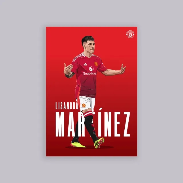 WUNDUR Manchester United Martinez Illustrated A2 Poster Red