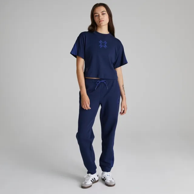 Manchester United x adidas Womens SZN Doubleknit Tracksuit Bottoms Blue