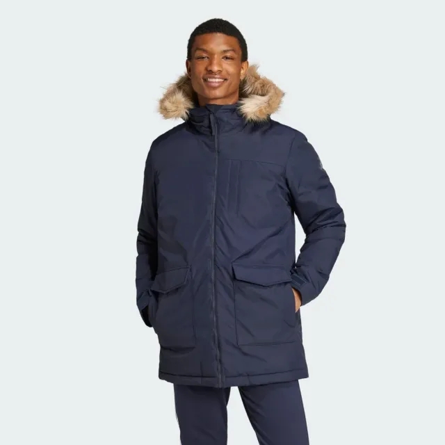 Manchester United Adidas Mens Paveric Fur Parka Navy