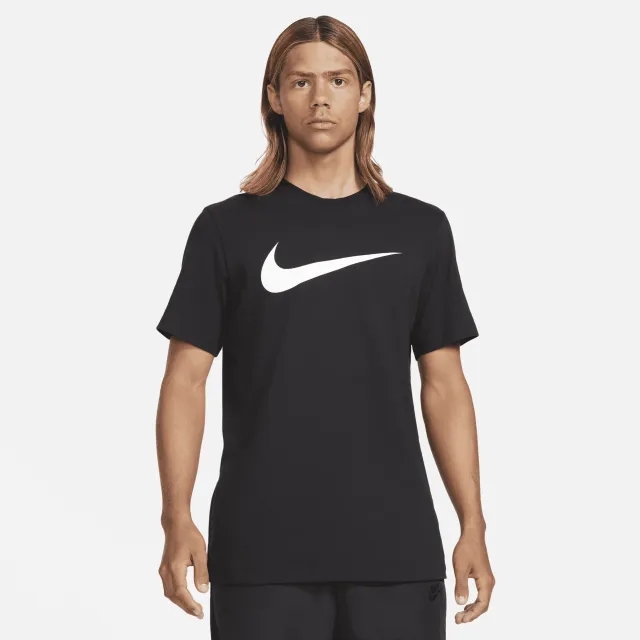 Nike Sportswear Swoosh Men's T-Shirt - Black - Cotton/Polyester
