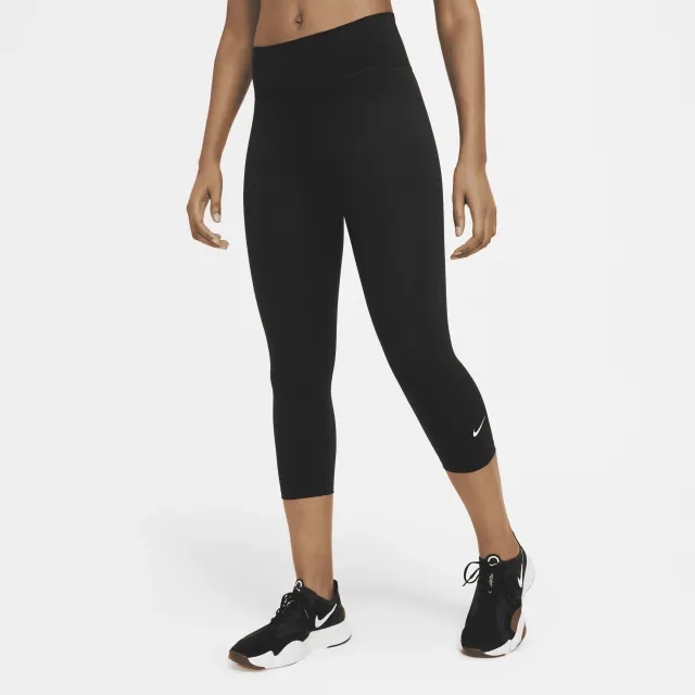 Nike One Women's Mid-Rise Capri Leggings - Black - Recycled Polyester Minimum