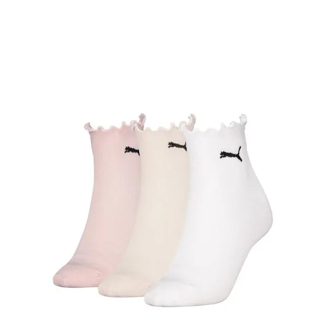 PUMA Women's Quarter Socks 3 Pack, Sand Combo