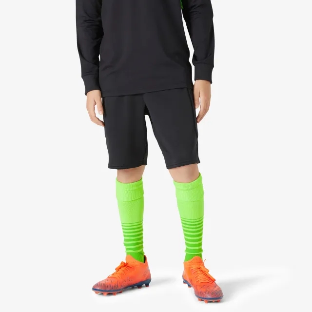 Kipsta F100 Kids' Goalkeeper Shorts - Black