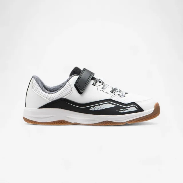 Kipsta Kids' Rip-Tab Handball Shoes H100 - White/Black
