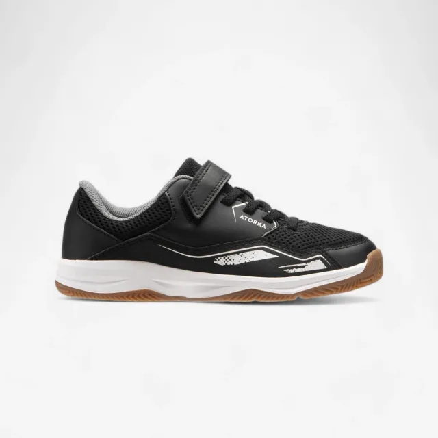 Kipsta Kids' Rip-Tab Handball Shoes H100 - Black/White