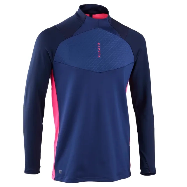 Kipsta Adult 1/2 Zip Football Sweatshirt Traxium - Dark Blue