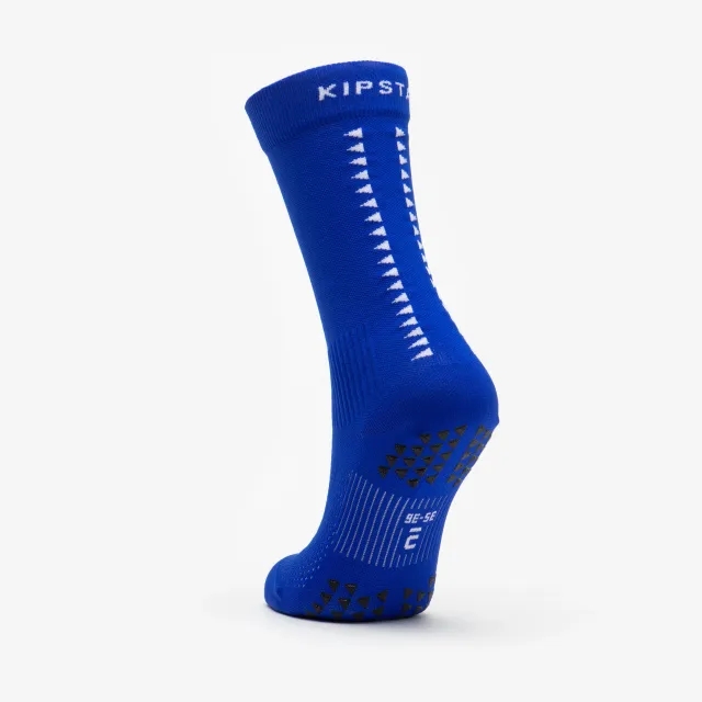 Kipsta Adult Short Non-Slip Football Socks Viralto Mid - Blue