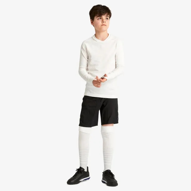 Kipsta Kids' Long-Sleeved Thermal Base Layer Top Keepdry 500 - White