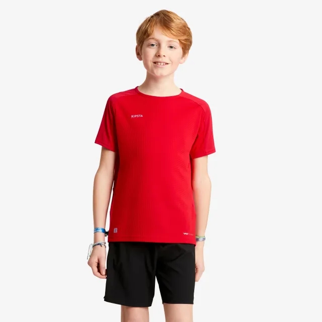 Kipsta Kids' Short-Sleeved Football Shirt Viralto Club - Red