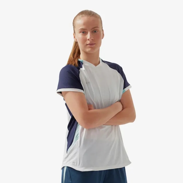 Kipsta Women's Short-Sleeved Straight Cut Football Shirt - White