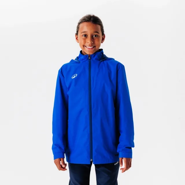 Kids Unisex Waterproof Football Jacket By Kipsta In Black
